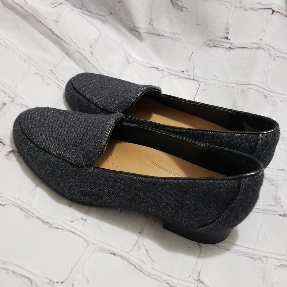Clarks Un Structured Blush Ease Gray Tweed Loafer Flats Womens Size 5.5 Slip On - Picture 3 of 8